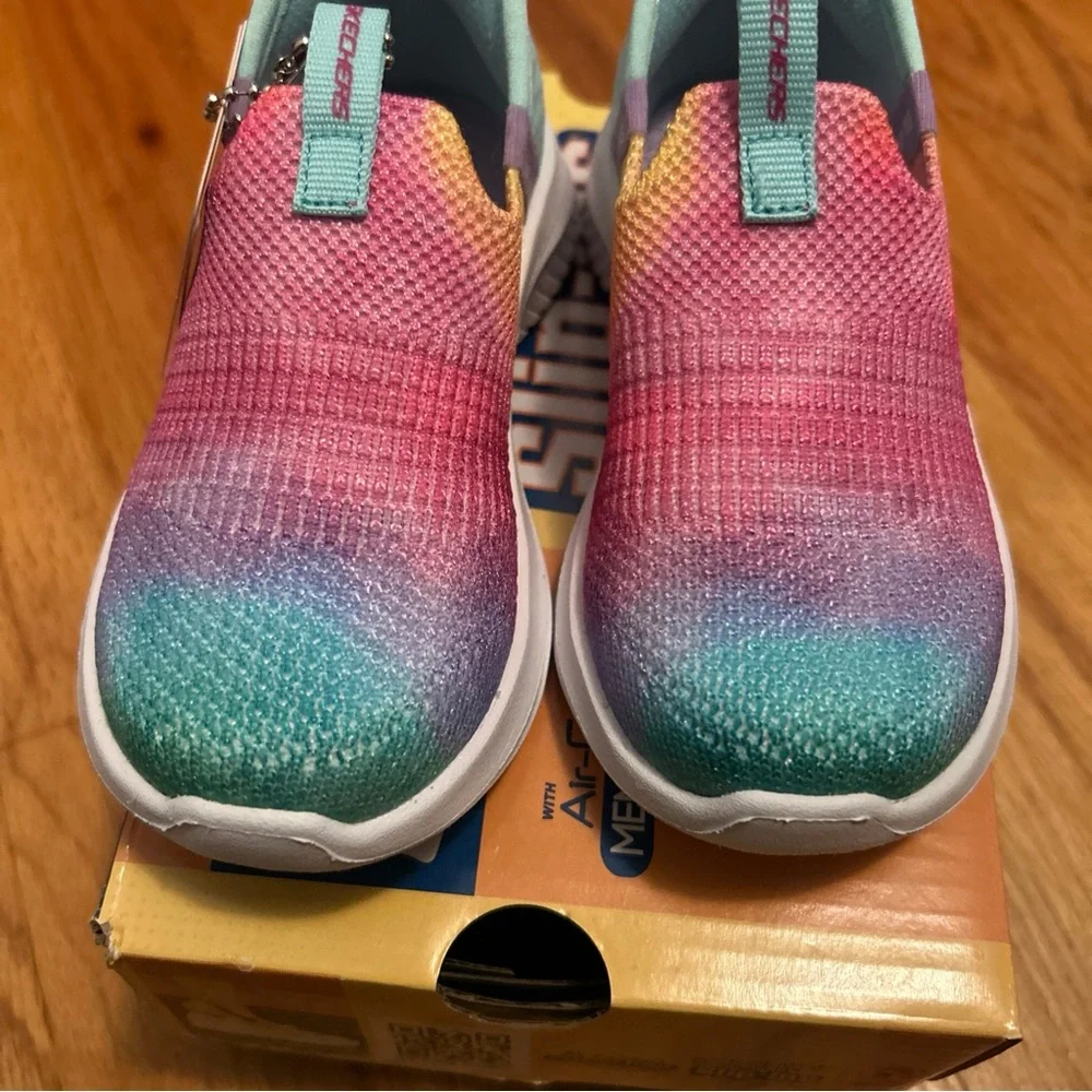 NEW Skechers Shoes Ultra Flex 3.0 Slip-Ins Hands Free Pastel Clouds SZ 5 Toddler